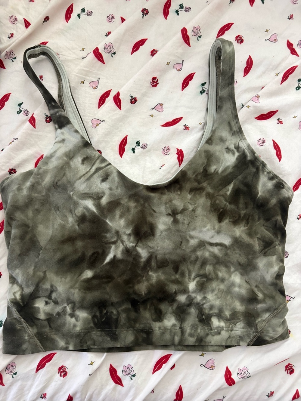 lululemon athletica Olive Tie-Dye Scoop Crop Tank